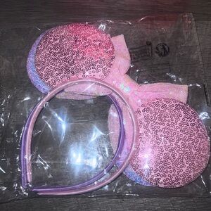 SHEIN Pink Sequin Bow Headband